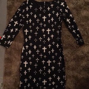 Black body con 3/4 sleeve dress- Forever 21